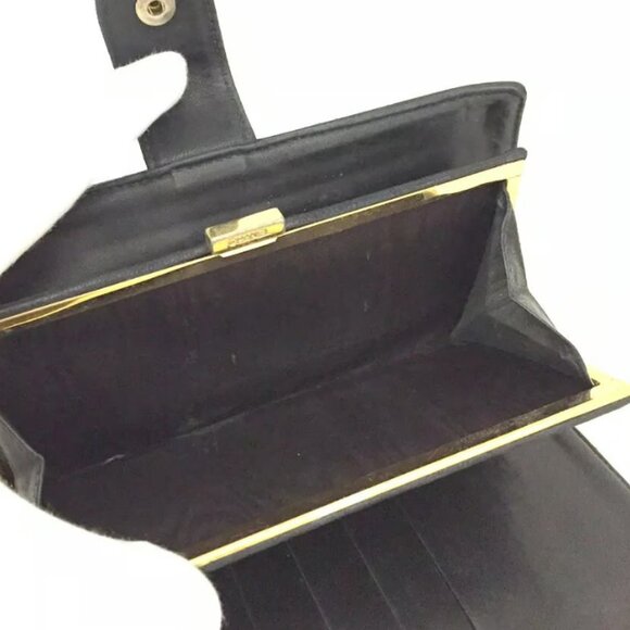 AUTHENTIC CHANEL CC LOGO GRAINED CALF SKIN LONG BIFOLD WALLET WITH COIN PURSE - Picture 6 of 10